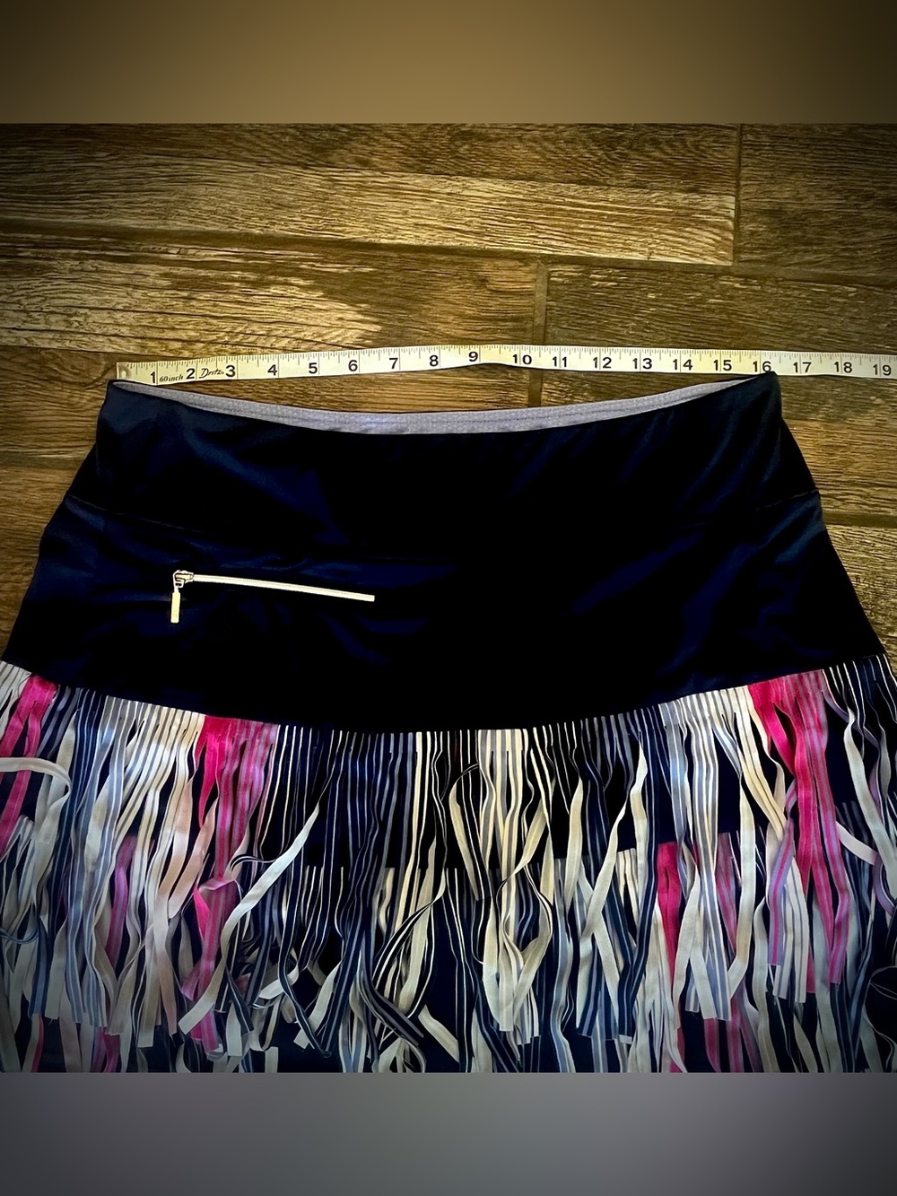 GG Blue Luxe running or athletic fringed skirt with built in shorts L - Picture 4 of 6
